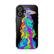 Psychedelic Neon UFO Abduction Tough Phone Case LavenderCeleste