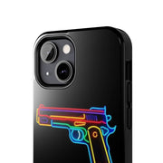 Neon Rainbow Gun Tough Phone Case – Bold Retro Vaporwave Aesthetic Printify