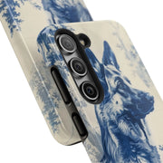 Blue Toile German Shepherd Scenic Tough Phone Case LavenderCeleste