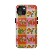 Retro Groovy Snail and Mushroom Tough Phone Case LavenderCeleste