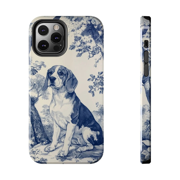 Blue Toile Beagle Country Scenic Tough Phone Case LavenderCeleste