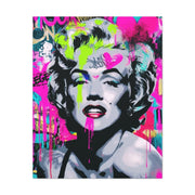 Marilyn Monroe Graffiti Matte Canvas – Neon Pop Art Street Style Wall Decor - LavenderCeleste