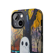 Sad Ghost on Park Bench Abstract Art Phone Case LavenderCeleste