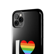 I Love Girls Pride Tough Phone Case – LGBTQ+ Rainbow Heart Design