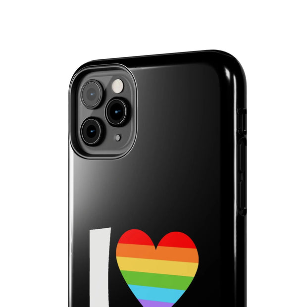 I Love Girls Pride Tough Phone Case – LGBTQ+ Rainbow Heart Design