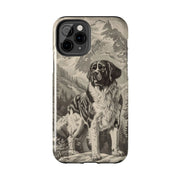 Saint Bernard Toile de Jouy Vintage Tough Phone Case LavenderCeleste
