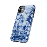 Blue Toile Horse Country Scenic Tough Phone Case LavenderCeleste