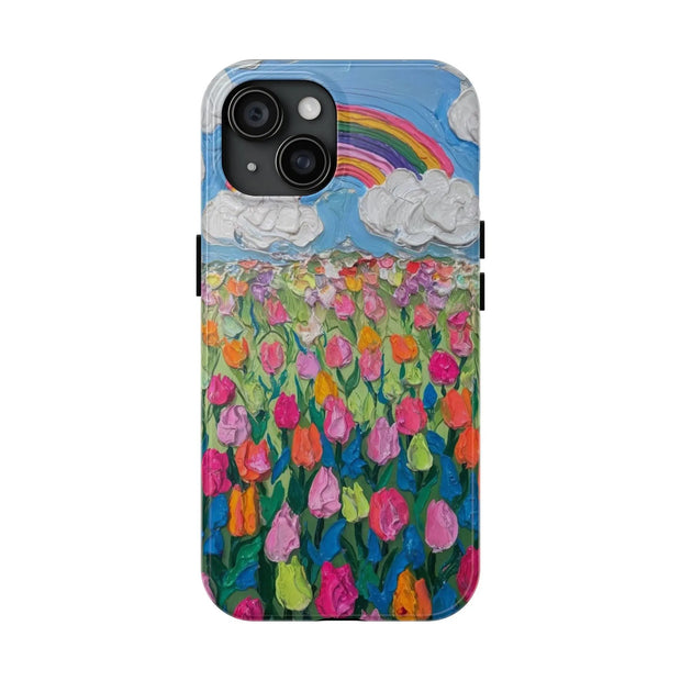 Rainbow Tulip Field Tough Phone Case LavenderCeleste