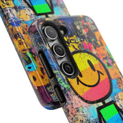 Rainbow Graffiti Smiley Tough Phone Case LavenderCeleste