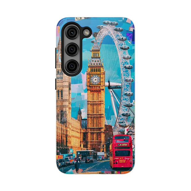 London Big Ben Collage Tough Phone Case – Vibrant City Pop Art Design