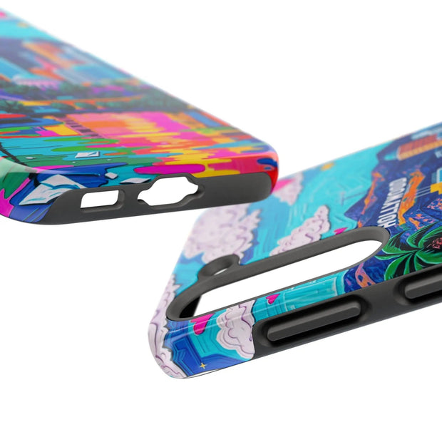 Los Angeles Hollywood Skyline Tough Phone Case – Vibrant Pop Art City Design - LavenderCeleste