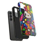 Pop Patchwork Kitty Tough Phone Case LavenderCeleste