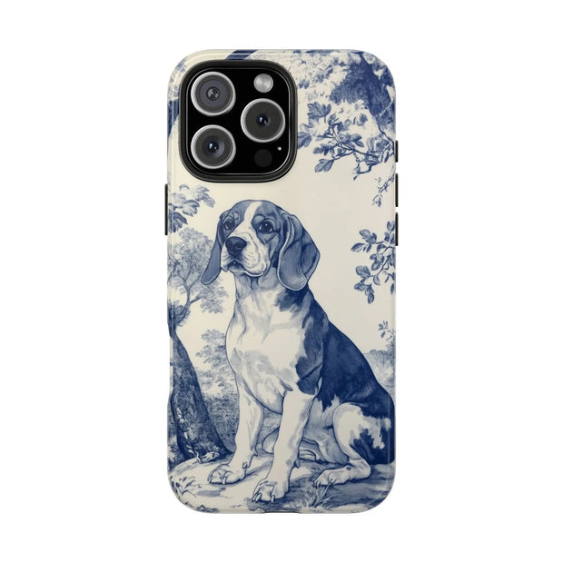 Blue Toile Beagle Country Scenic Tough Phone Case LavenderCeleste