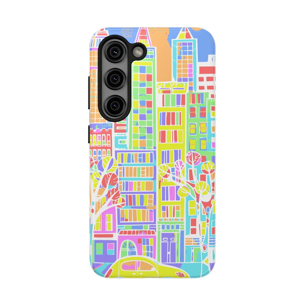 Upper East Side Pastel City Tough Phone Case LavenderCeleste