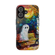 Lonely Ghost Tough Phone Case – Abstract Fall Park Bench Painting