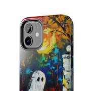 Lonely Ghost Tough Phone Case – Abstract Fall Park Bench Painting