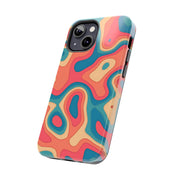 Retro Coral Abstract Mid-Century Tough Phone Case LavenderCeleste