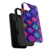 Trippy Neon Evil Eye Protective Tough Phone Case LavenderCeleste
