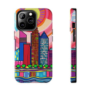 Tulsa Oklahoma Retro Pop Skyline Tough Phone Case LavenderCeleste