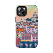 Lisbon Portugal Tough Phone Case – Pastel City Skyline Aesthetic