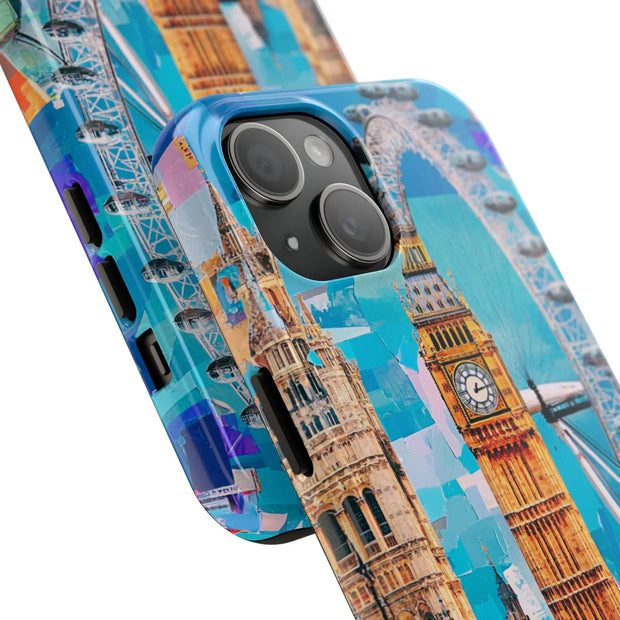 London Big Ben Collage Tough Phone Case – Vibrant City Pop Art Design