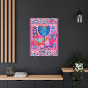 Whimsical Pink Blue Floral Matte Canvas Art LavenderCeleste