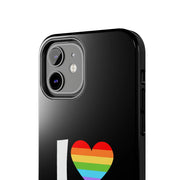 I Love Boys Pride Tough Phone Case – LGBTQ+ Rainbow Heart Design