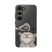 Skeleton Scratch Cat Gothic Humor Tough Phone Case LavenderCeleste
