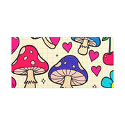 Kawaii Mushroom Cherry Flower Matte Canvas Print LavenderCeleste