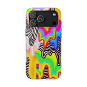 Psychedelic Rainbow Drip Tough Phone Case LavenderCeleste