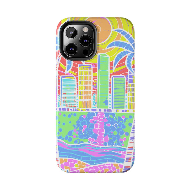 South Beach Miami Mosaic Art Tough Phone Case LavenderCeleste