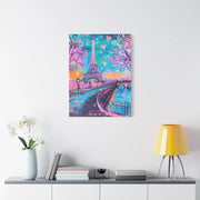 Pink Paris Eiffel Tower Dreamy Matte Canvas Art LavenderCeleste
