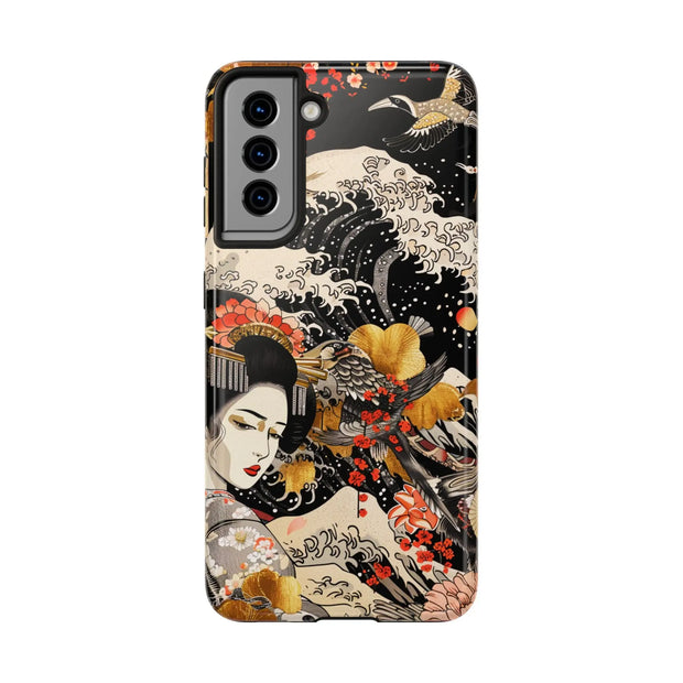 Golden Geisha Wave Japanese Art Tough Phone Case