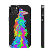 Psychedelic Neon UFO Abduction Tough Phone Case LavenderCeleste