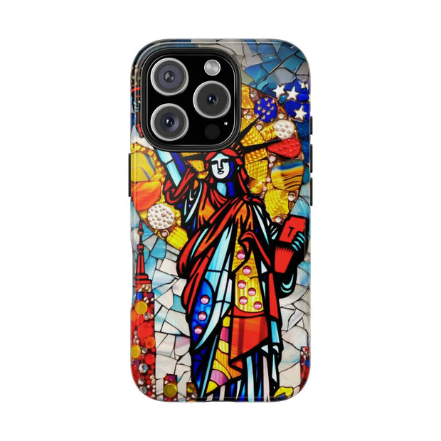 Statue of Liberty Mosaic Art Tough Phone Case LavenderCeleste