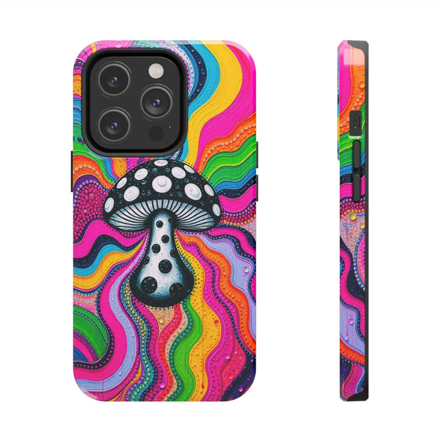 Psychedelic Rainbow Mushroom Art – Trippy Tough Case Printify