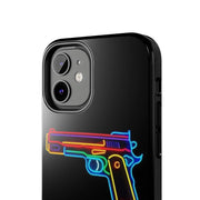 Neon Rainbow Gun Tough Phone Case – Bold Retro Vaporwave Aesthetic Printify