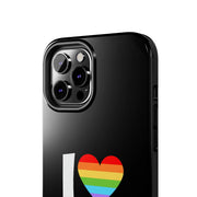 I Love Boys Pride Tough Phone Case – LGBTQ+ Rainbow Heart Design