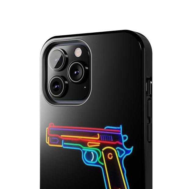 Neon Rainbow Gun Tough Phone Case – Bold Retro Vaporwave Aesthetic Printify