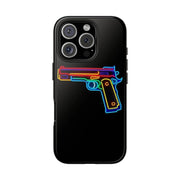 Neon Rainbow Gun Tough Phone Case – Bold Retro Vaporwave Aesthetic Printify