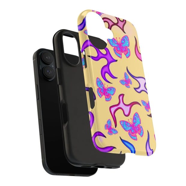 Y2K Butterfly Flames Retro Tough Phone Case LavenderCeleste