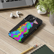 Psychedelic Neon UFO Abduction Tough Phone Case LavenderCeleste