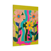 Groovy Paper Cut Flower Matte Canvas Art LavenderCeleste