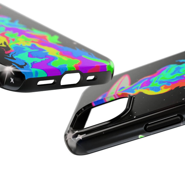 Psychedelic Neon UFO Abduction Tough Phone Case LavenderCeleste