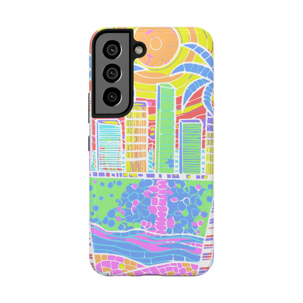 South Beach Miami Mosaic Art Tough Phone Case LavenderCeleste