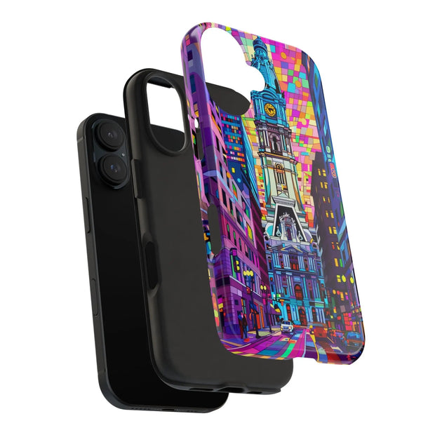 Philadelphia Pop Art Skyline Tough Phone Case LavenderCeleste