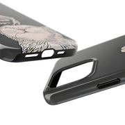 Skeleton Scratch Cat Gothic Humor Tough Phone Case LavenderCeleste