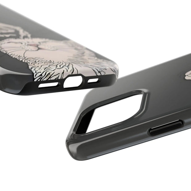 Skeleton Scratch Cat Gothic Humor Tough Phone Case LavenderCeleste