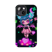 Kawaii Gothic Succubus Neon Heart Tough Phone Case