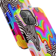 Psychedelic Rainbow Drip Tough Phone Case LavenderCeleste